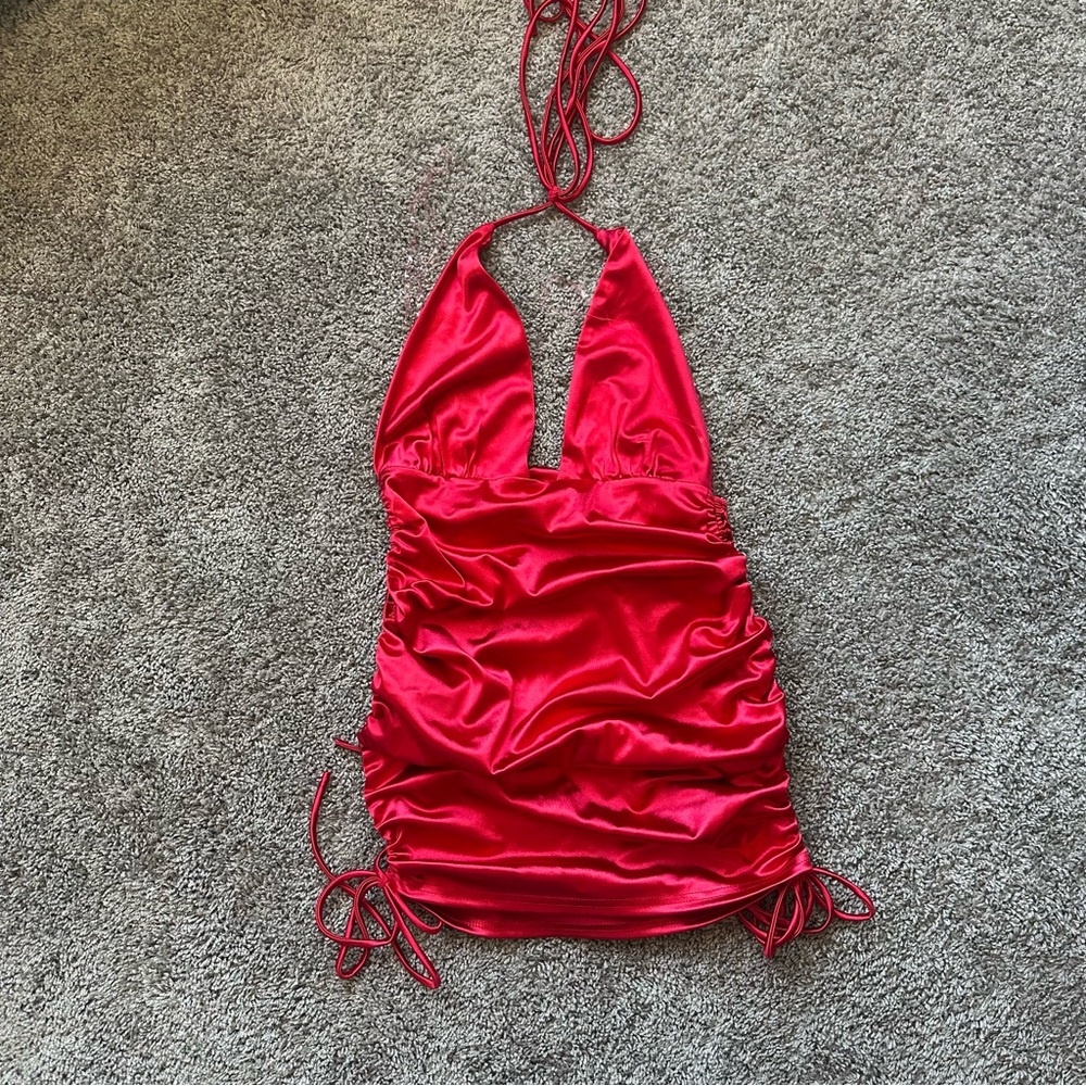 Better Be Red Satin Mini Dress